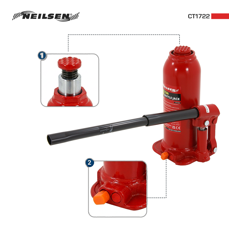 CT1722 - Hydraulic Bottle Jack - 10Ton