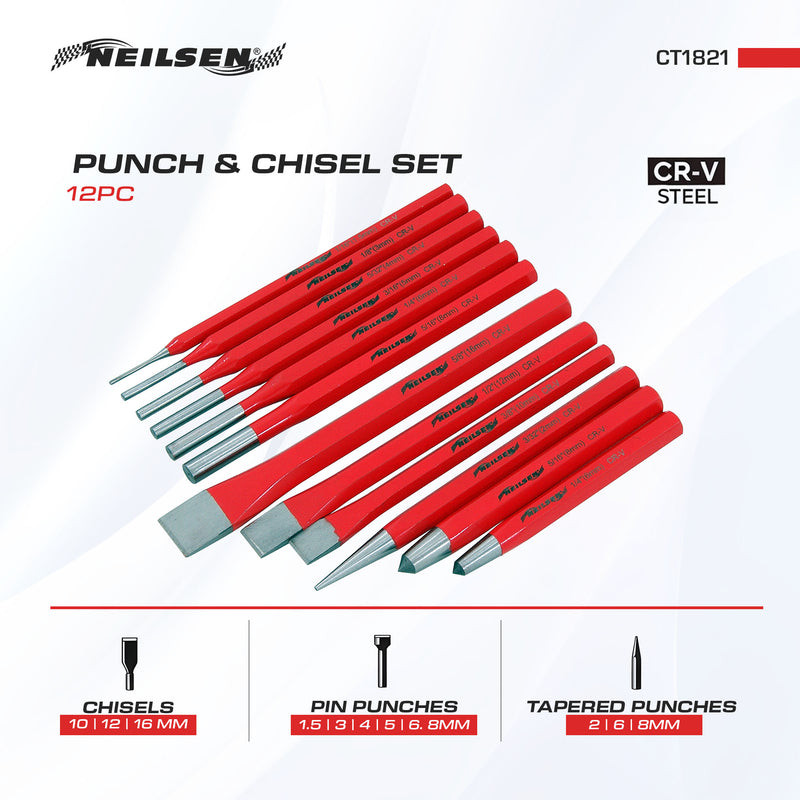 CT1821 - 12pc Punch & Chisel Set