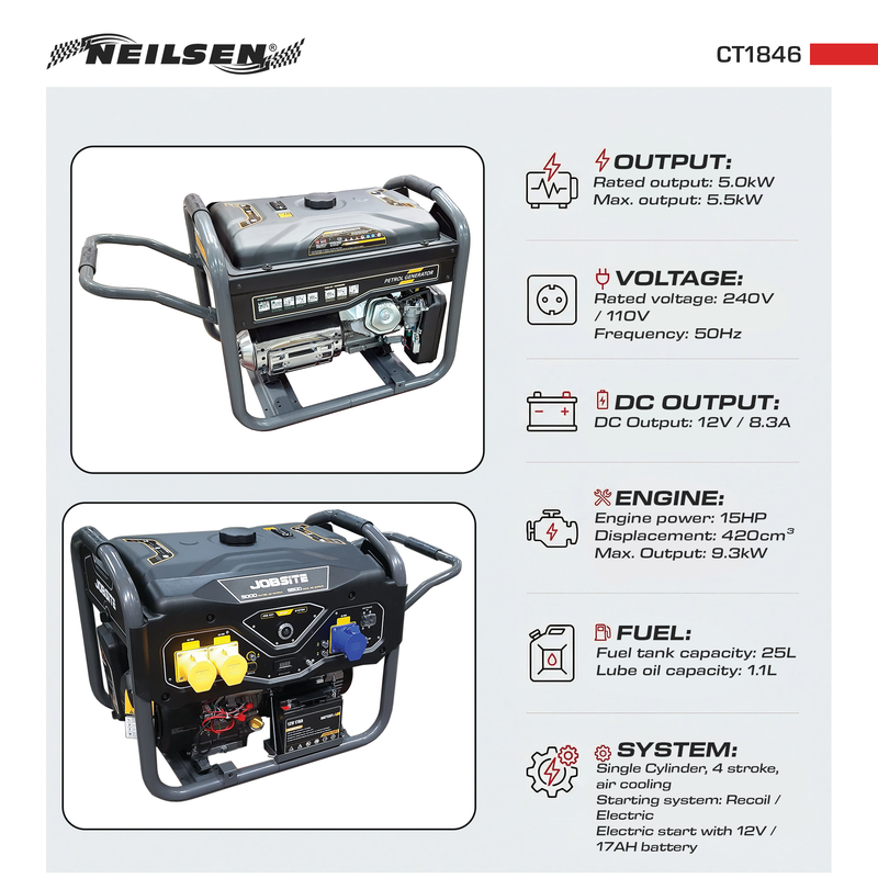 CT1846 - Petrol 15HP Generator With Electric Start
