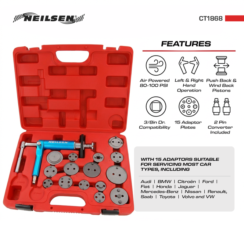 CT1868 - 16pc Pneumatic Disc Brake Caliper Piston Rewind Set