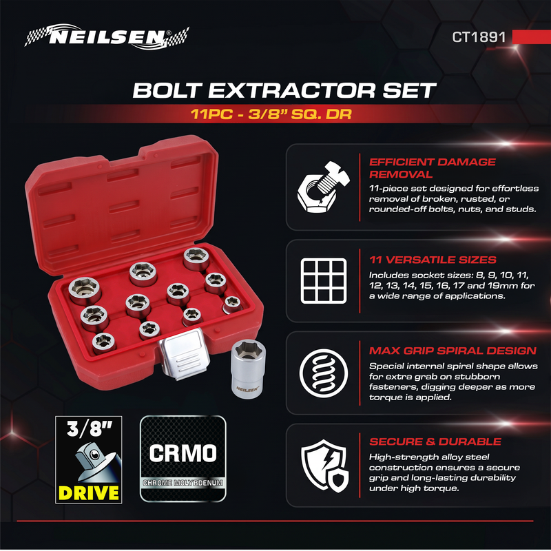 CT1891 - 11pc Bolt Extractor Set