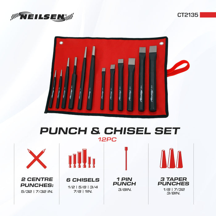 CT2135 - 12pc Punch & Chisel Set