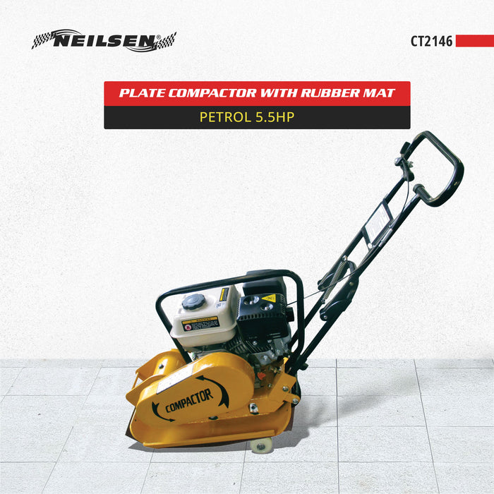 CT2146 - 5.5hp Petrol Plate Compactor with Rubber Mat