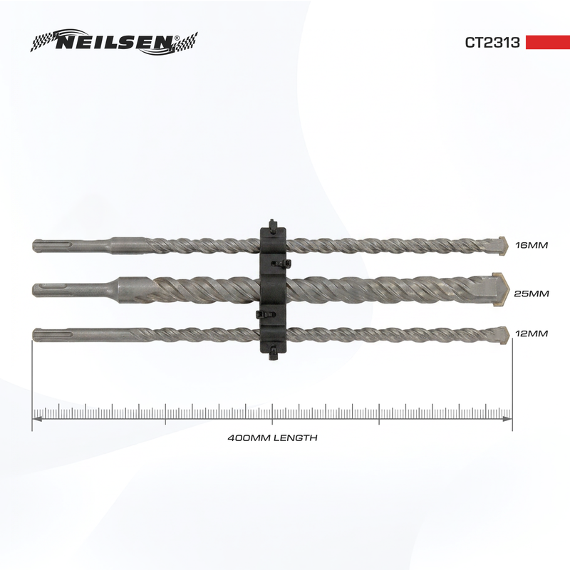 CT2313 - 3pc SDS Drill Set 12 | 16 | 25mm - 400mm Long