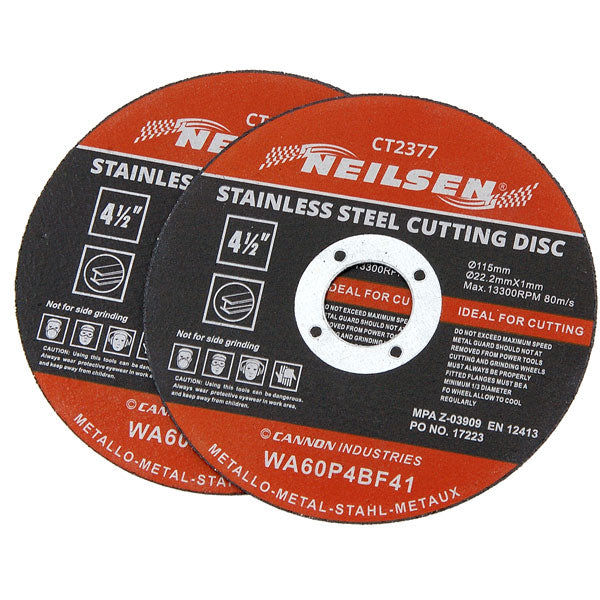 CT2377 - 115mm Cutting Discs 2pc — Neilsen Tools