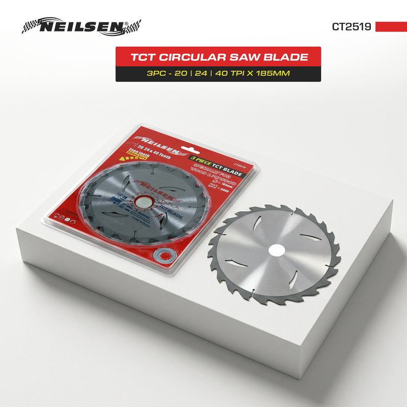 CT2519 - 3pc 185mm TCT Circular Saw Blades
