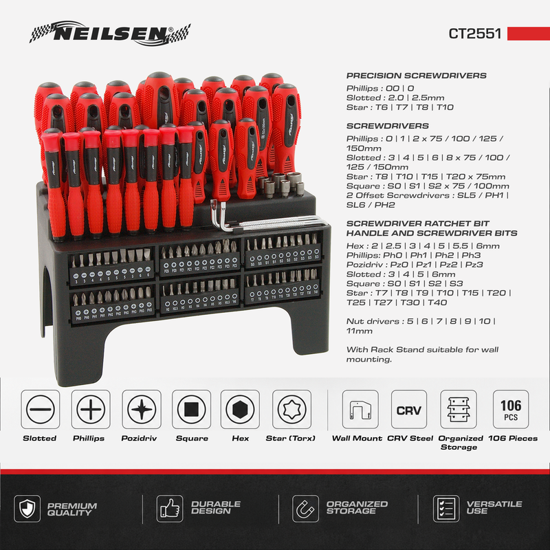 CT2551 - 106pc Screwdriver and Bit Set