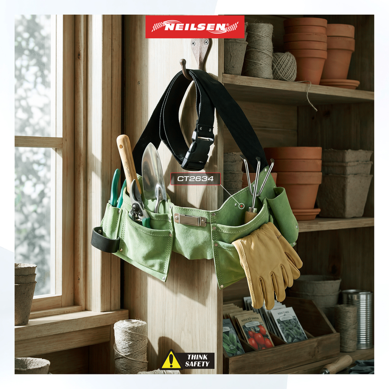 CT2634 - Gardening Double Leather Tool Belt Green
