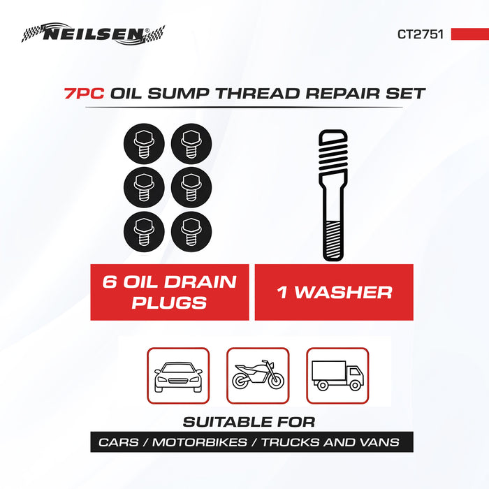 CT2751 - 7pc Oil Sump Thread Repair Set - M15