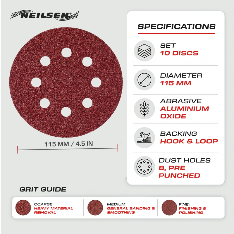 CT3082 - 10pc Sanding Discs 115mm