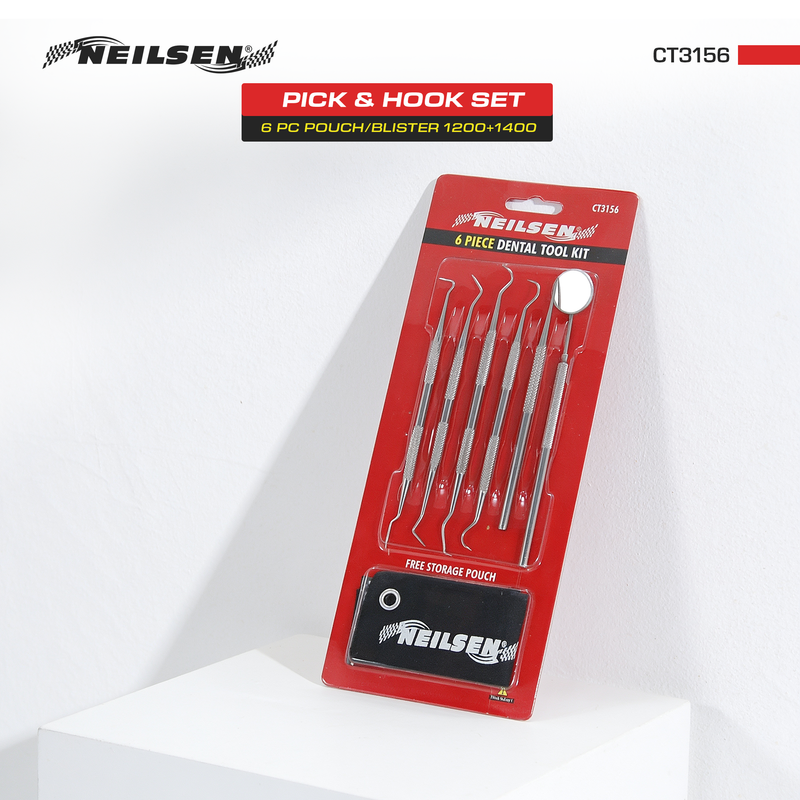 CT3156 - 6pc Pick and Hook Set Stainless Steel / Dental Tool Set