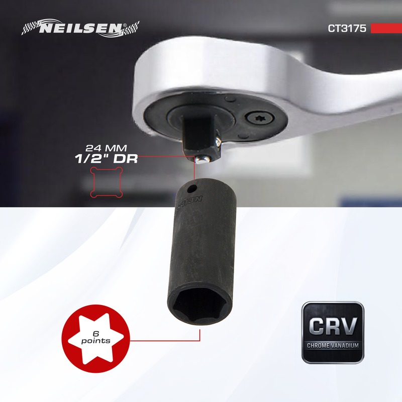 CT3175 - Impact Socket -24mm 1/2in DR Deep