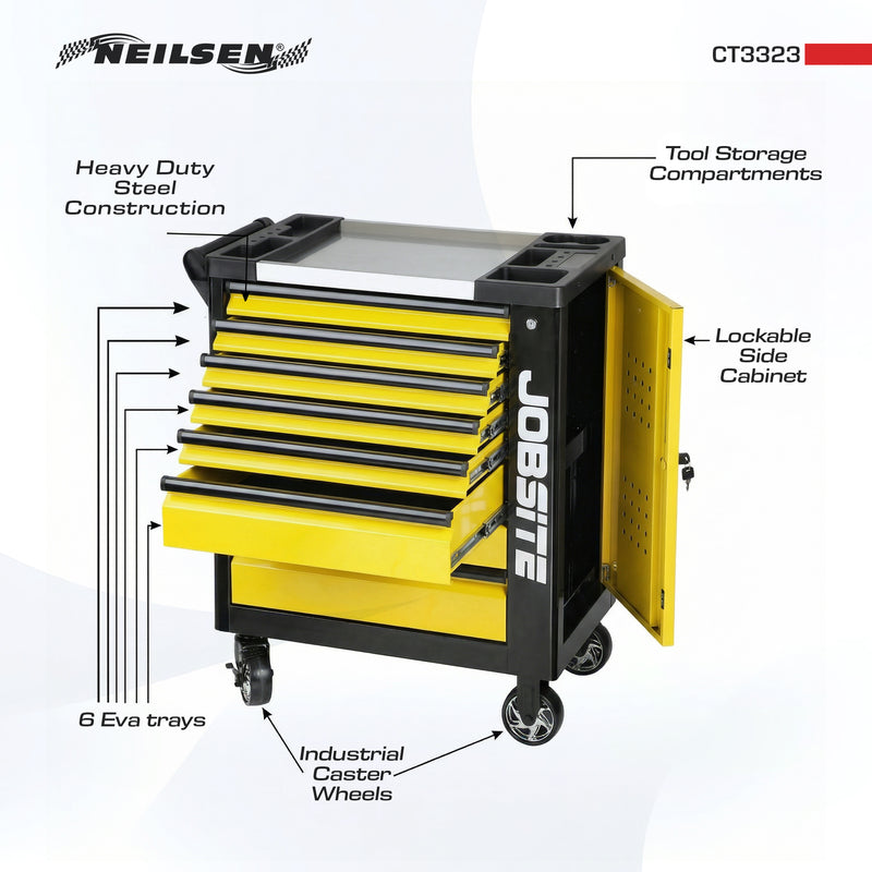CT3323 - Jobsite Roller Tool Cabinet With 7 Drawers and 270-Piece Set