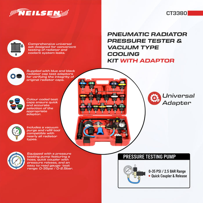 CT3380 - Radiator Pressure & Cooling System Test Kit