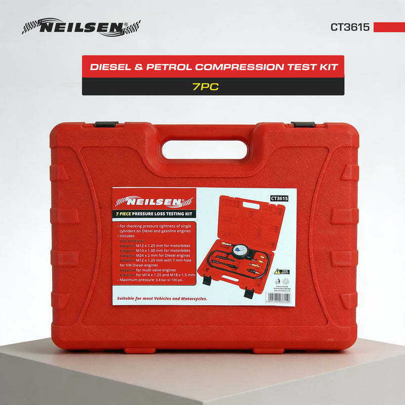 CT3615 - 7pc Diesel and Petrol Compression Test Kit