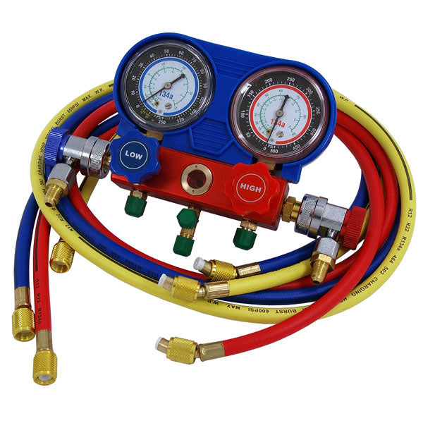 Wadoy R134a Krümmer Set Für A/C Auto Klimaanlage Kältemittel R12 R22 R502 R134a Diagnosekrümmer