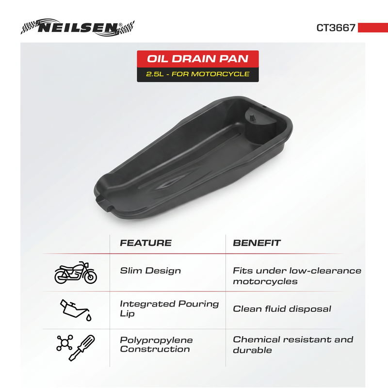 CT3667 - Oil Drain Pan - 2Ltr for Motorcycles