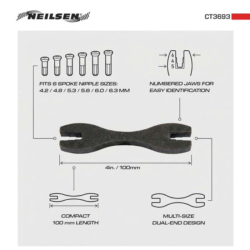 CT3693 - Spoke Wrench 6 in 1