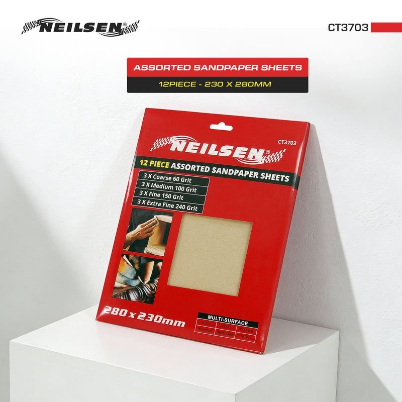 CT3703 - 12pc Sandpaper Sheets