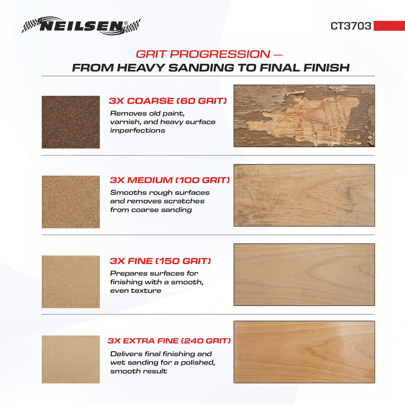 CT3703 - 12pc Sandpaper Sheets