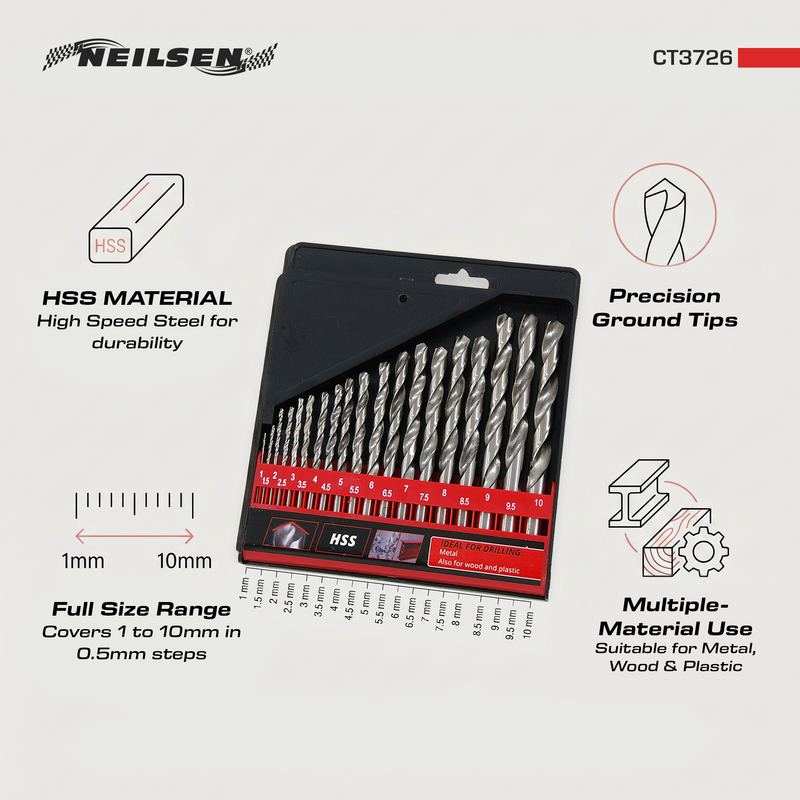 CT3726 - 19pc HSS Drill Set