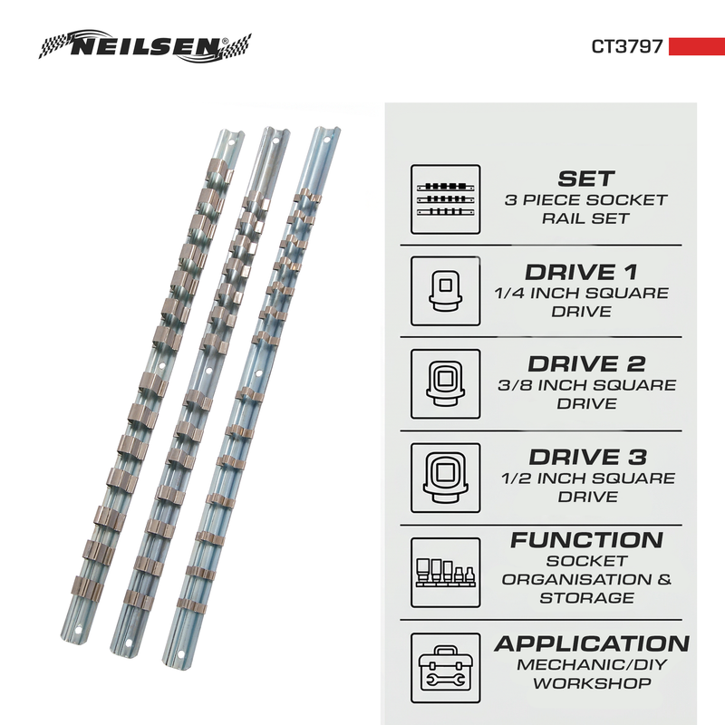 CT3797 - 3pc Socket Rail Set