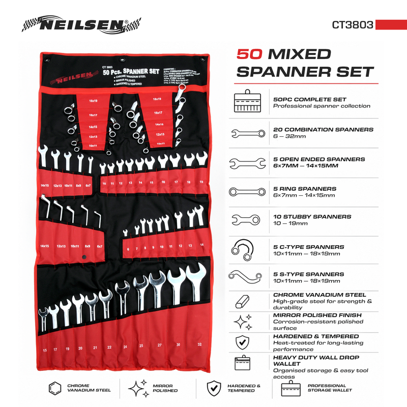 CT3803 - 50pc Mixed Spanner Set