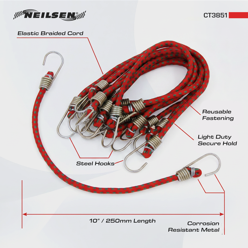 CT3851 - 10pc Mini Bungee Cord Pack