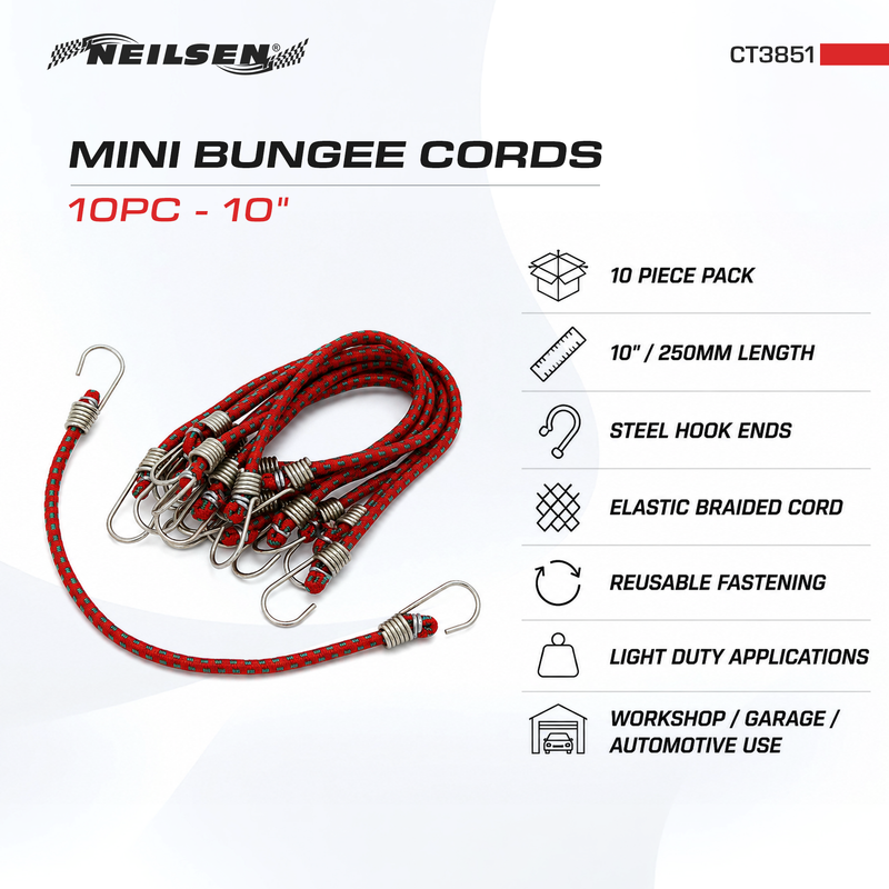 CT3851 - 10pc Mini Bungee Cord Pack