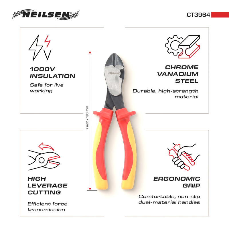 CT3964 - 7in VDE Side Cutter
