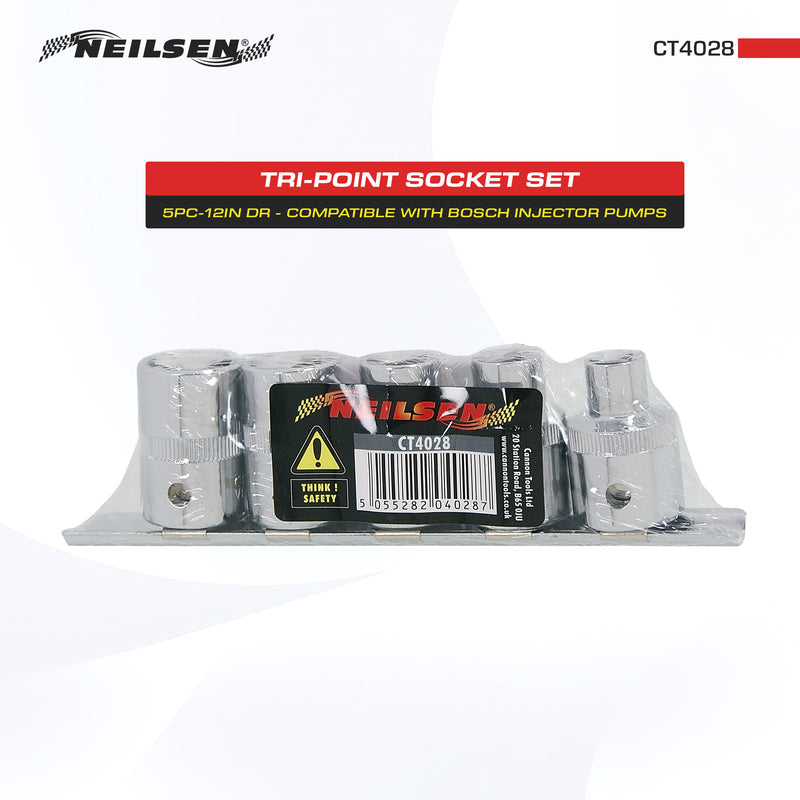 CT4028 - 5pc 1/2in Dr Tri-Point Socket Set for Bosch Injector Pumps