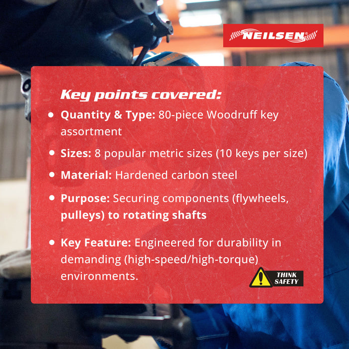CT4103 - 80pc Woodruff Key Set - Assorted