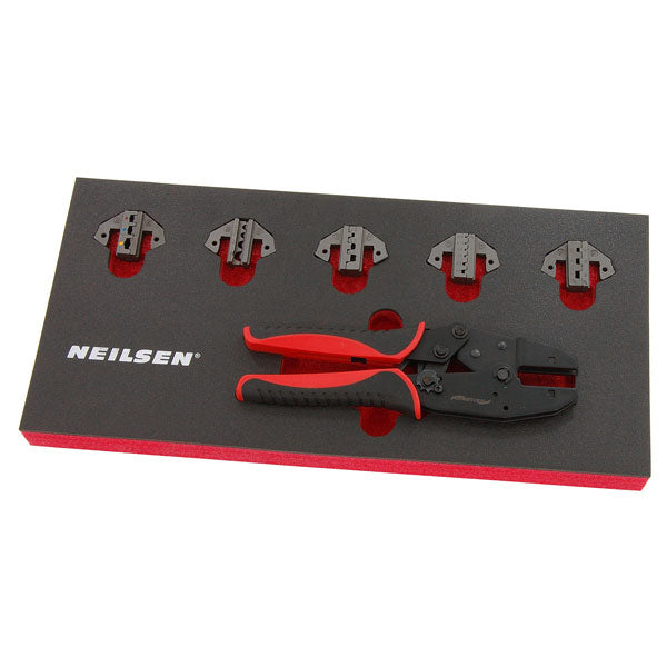 CT4123 - Ratchet Crimping Pliers Set with 5 Pairs of Pressing Jaws