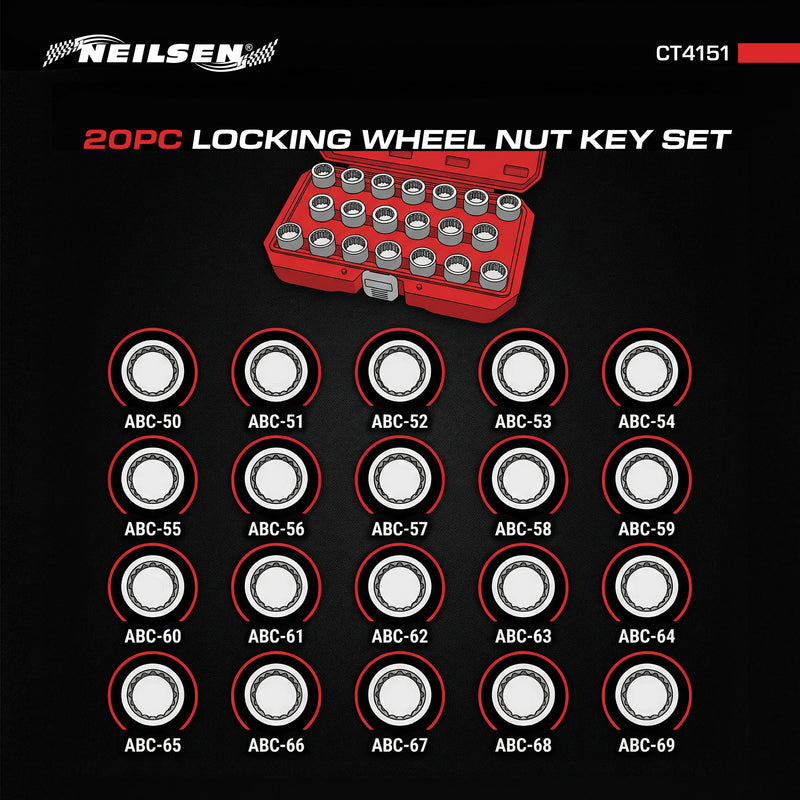 CT4151 - 20pc Locking Wheel Nut Key Set - Porsche / VW