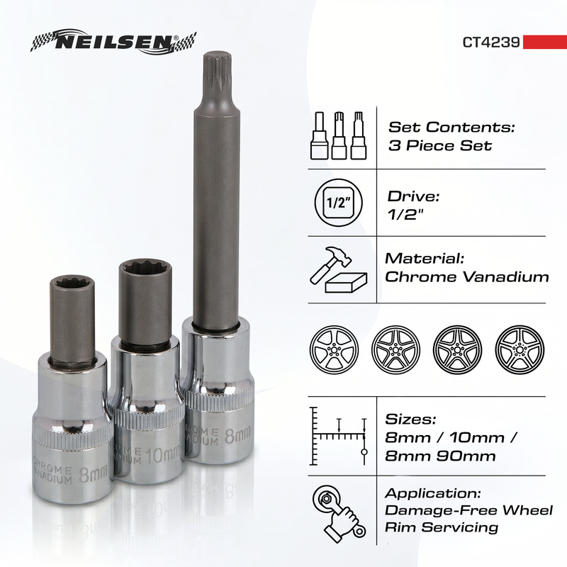 CT4239 - 3pc Wheel Nut Removal Set
