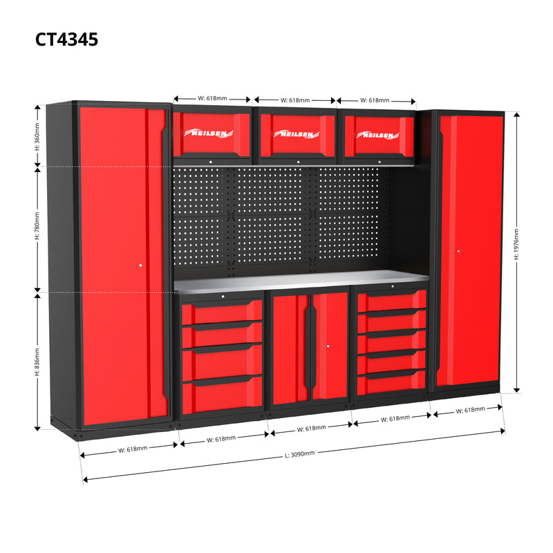 CT4345 - Garage Storage System - Red & Black