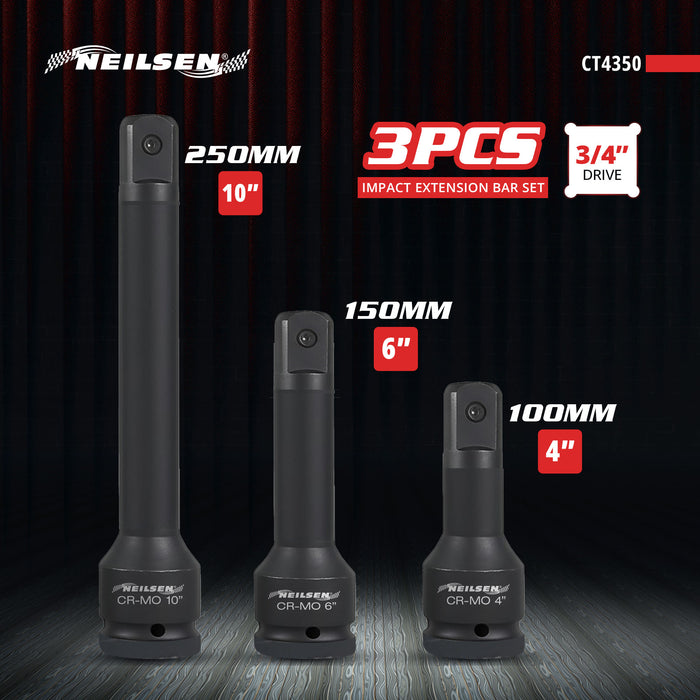 CT4350 - 3pc 3/4in DR Impact Extension Bar Set