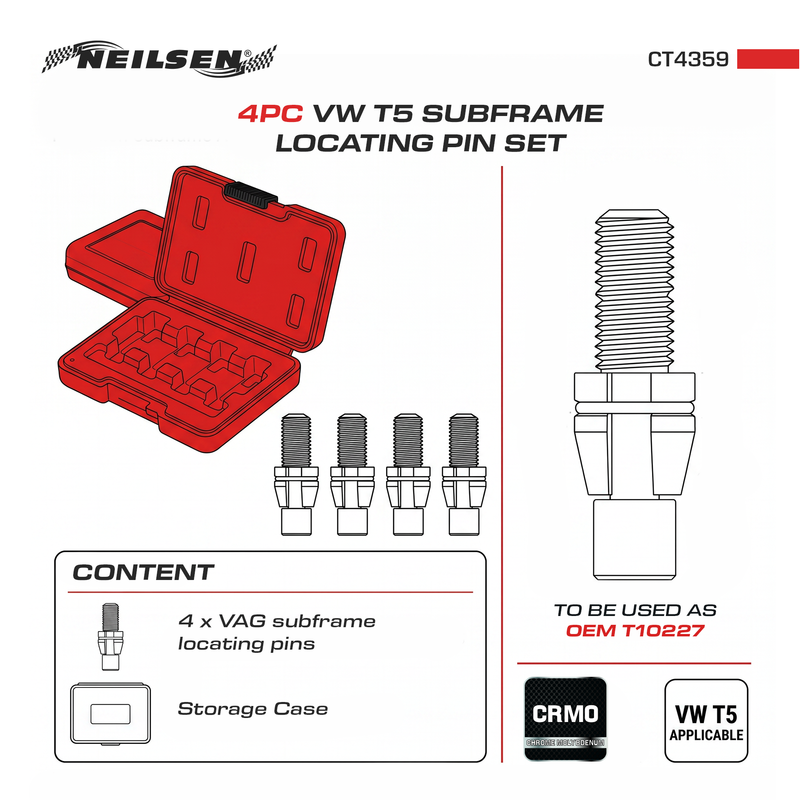 CT4359 - 4pc VW T5 Subframe Locating Pin Set