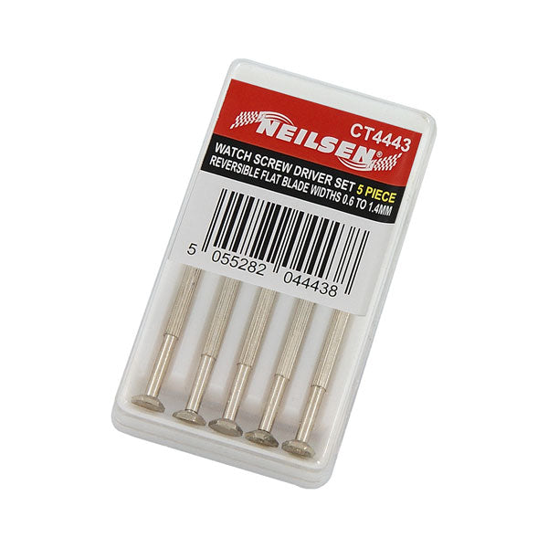 CT4443 - Watch Screwdriver Set Of 5 Reversible Blades In Plastic Box