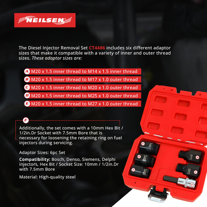 CT4486 - 6pc Diesel Injector Removal Set
