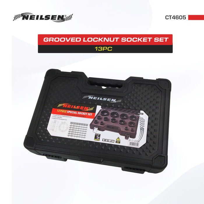 CT4605 - 13pc Grooved Locknut Socket Set