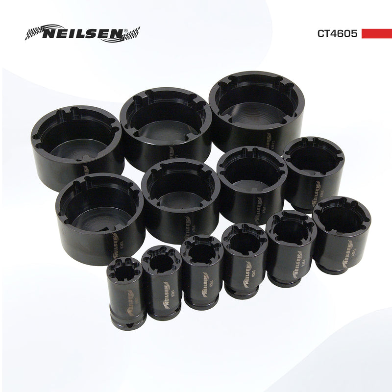 CT4605 - 13pc Grooved Locknut Socket Set