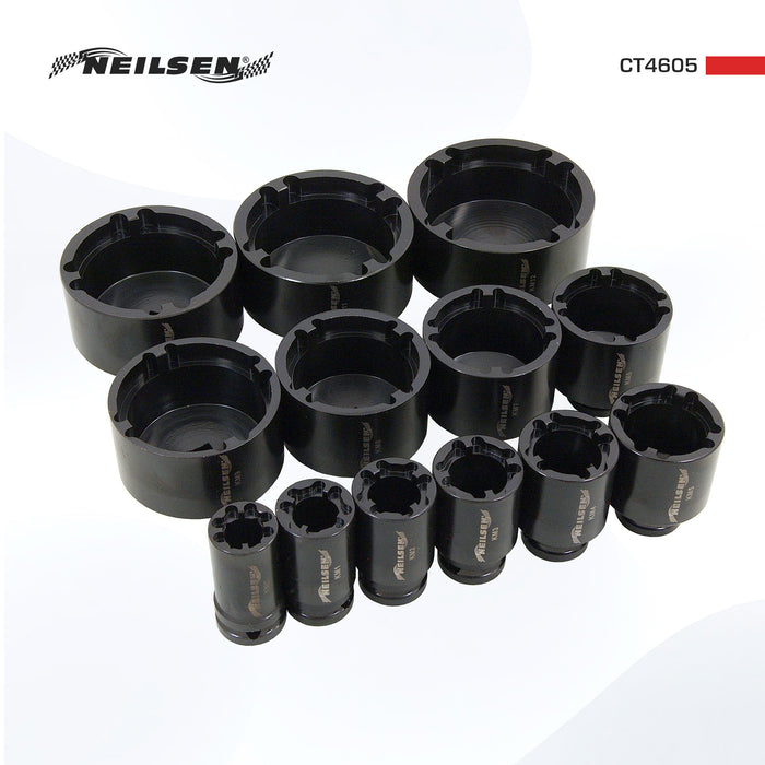 CT4605 - 13pc Grooved Locknut Socket Set