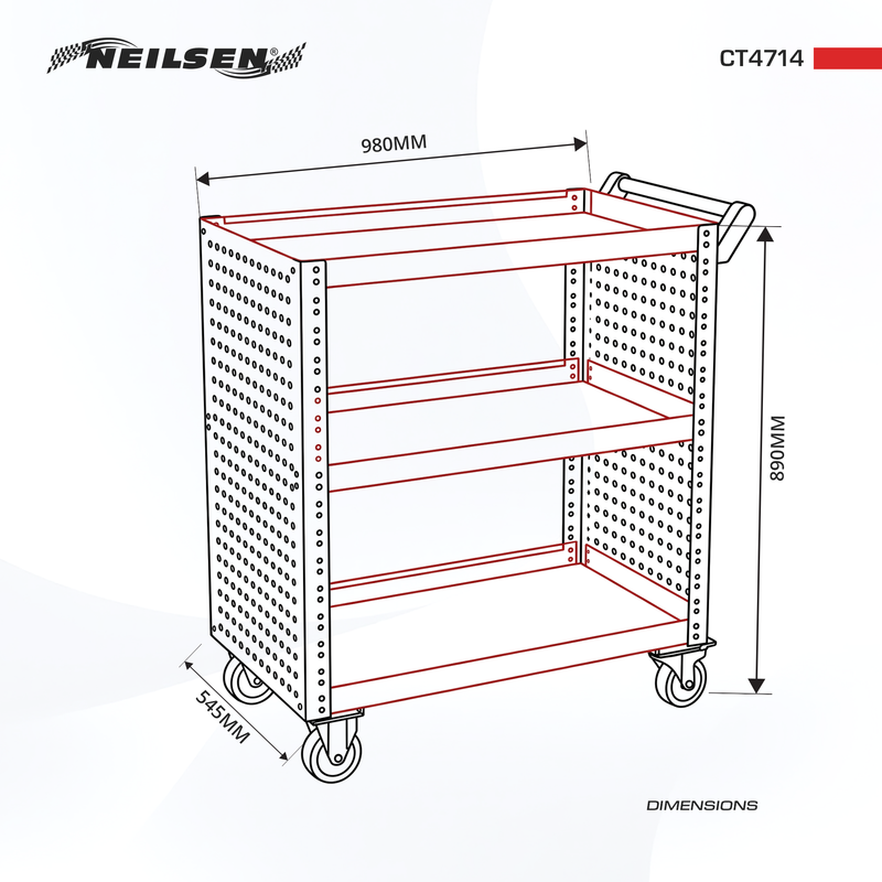 CT4714 - Tool Cart 3 Shelves
