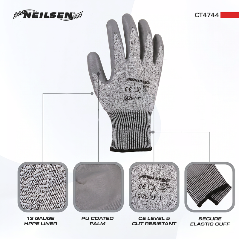 CT4744 - Anti-Cut HPPE Gloves - Size 9 Large Pack of 12 Pairs