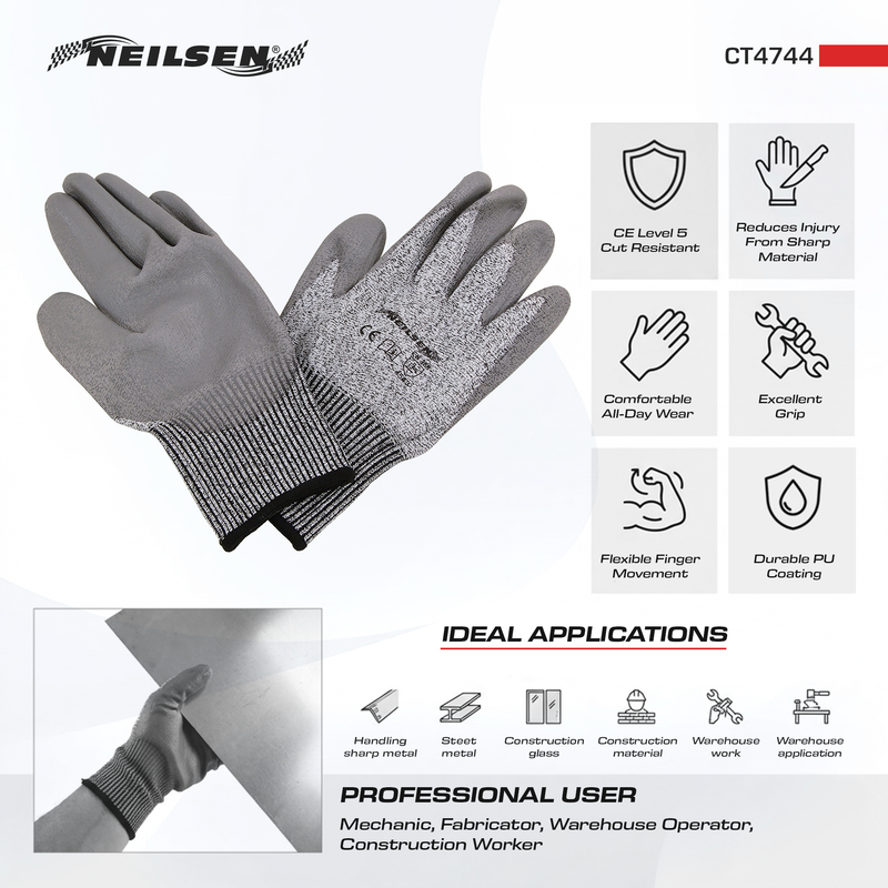 CT4744 - Anti-Cut HPPE Gloves - Size 9 Large Pack of 12 Pairs