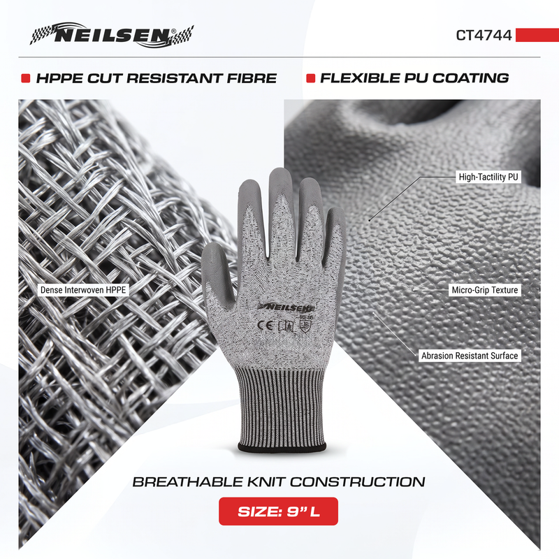 CT4744 - Anti-Cut HPPE Gloves - Size 9 Large Pack of 12 Pairs