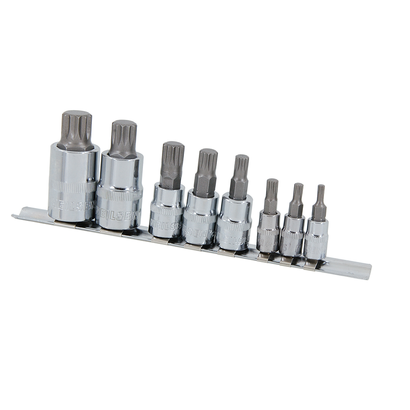 CT4803 - 8pc 1/4in & 3/8in Spline Bit Set