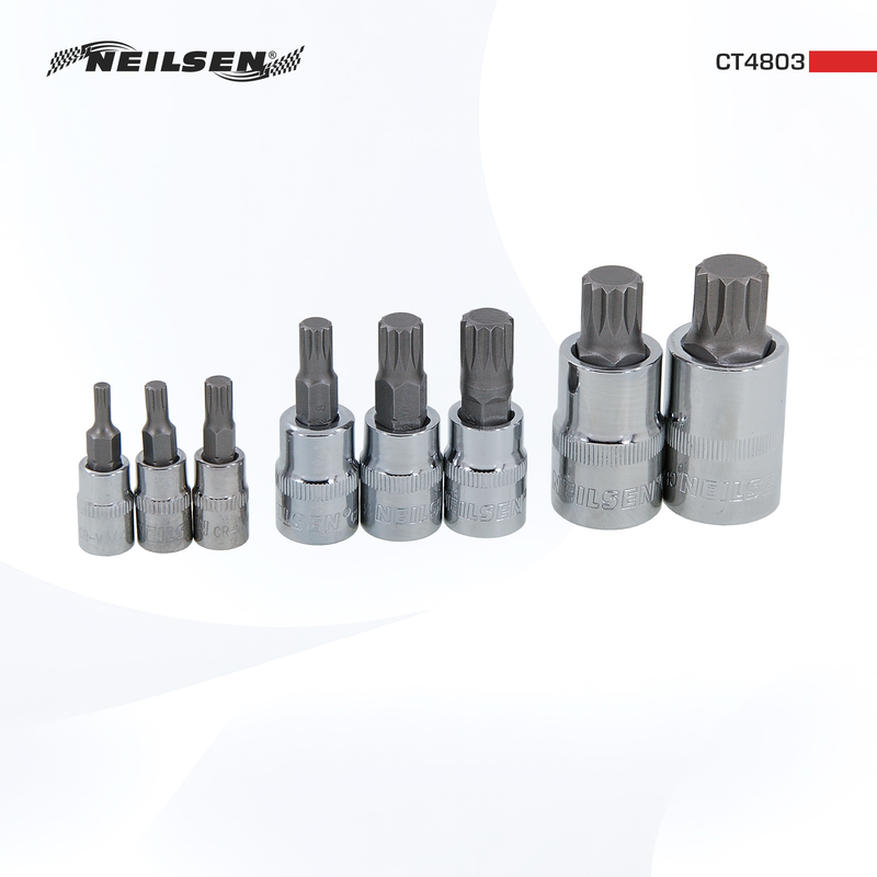 CT4803 - 8pc 1/4in & 3/8in Spline Bit Set