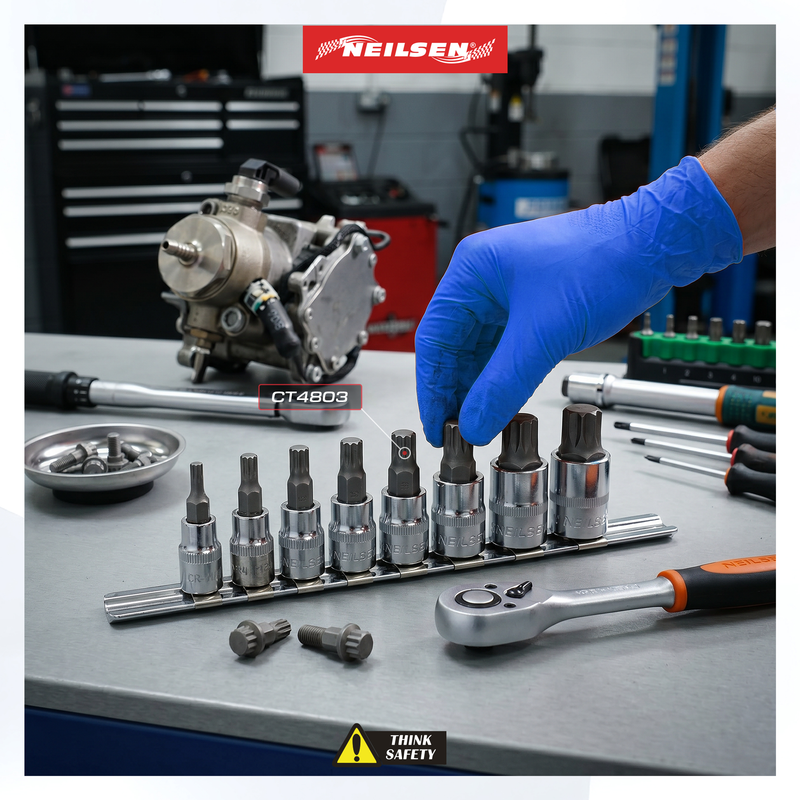 CT4803 - 8pc 1/4in & 3/8in Spline Bit Set
